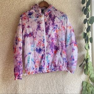 Live Love Dream Floral Water Color Windbreaker